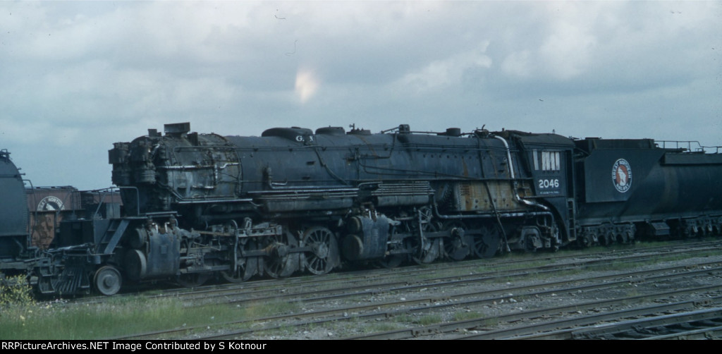 A Great Northern 2-8-8-2 stored in Superior WI yard in 1961.